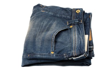 Mavi kot beyaz arka planda izole edilmiş. Üst görünüm. 