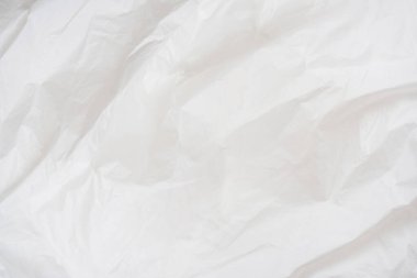 Arkaplan olarak plastik torba. Üst görünüm.