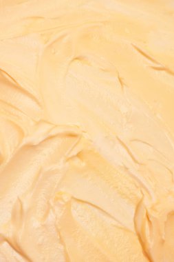 Beyaz krem şanti. Üst görünüm. 