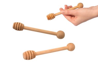 Honey Dipper beyaz bir arkaplanda izole edildi. 