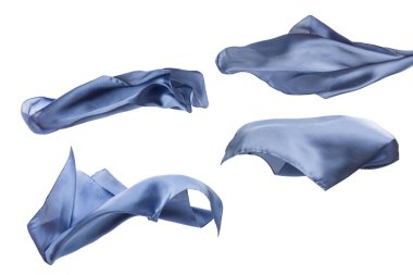 Akan mavi ipek eşarp beyaz arkaplanda izole edildi. 