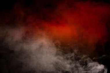 Siyah arka planda beyaz buhar. Boşluğu kopyala.