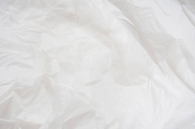 Arkaplan olarak plastik torba. Üst görünüm.