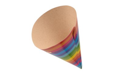 Renkli doğum günü başlığı beyaz arkaplanda izole edildi