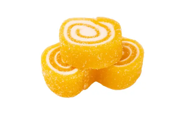 stock image Jelly sweet candy roll isolated on a white background. Marmalade candy.