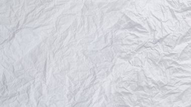 Buruşmuş beyaz kağıt arka plan. Üst Manzara. Boşluğu kopyala. 