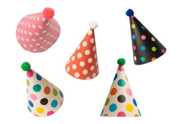 Bright and colorful birthday cap isolated on a white background. Holidays cocept. 