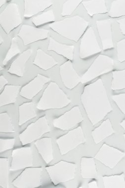 Boş beyaz kağıt parçaları izole edilmiş. Metin veya tasarım için boşluk. 