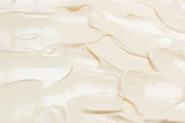 Beyaz krem şanti dokusu. Üst görünüm. 