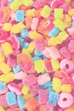 Çeşit çeşit şekerleme. Üst Manzara. Jöleli şekerler.