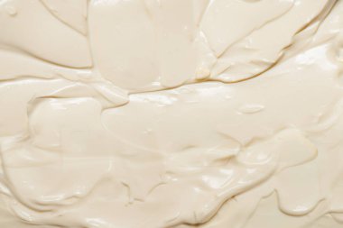 Beyaz krem şanti dokusu. Üst görünüm. 