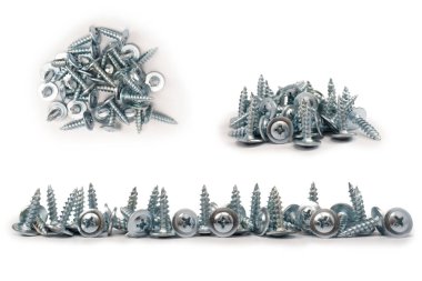 Beyaz arka planda izole edilmiş vidalayıcıdan ahşaba. 