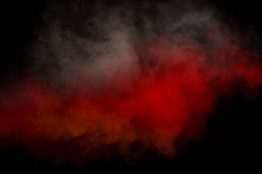 Siyah arka planda beyaz buhar. Boşluğu kopyala.