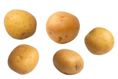 A group of fresh tasty potato isolated on a white background. 