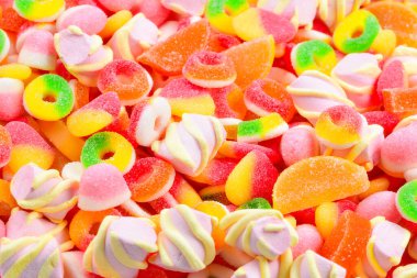 Çeşit çeşit şekerleme. Üst görünüm. 