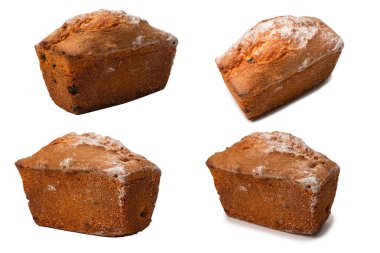 A cupcake with raisins isoalted on a white background. Muffin. 