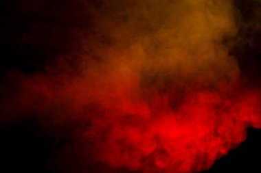 Siyah arka planda mor ve mavi buhar. Boşluğu kopyala.