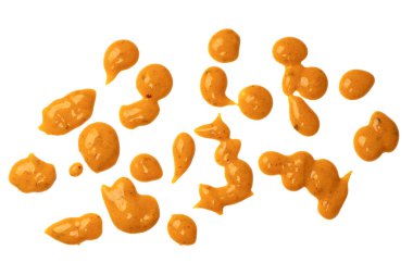 Sarı sos arka plan olarak sıçrıyor. Üst görünüm. 