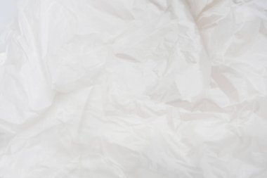 Arkaplan olarak plastik torba. Üst görünüm.