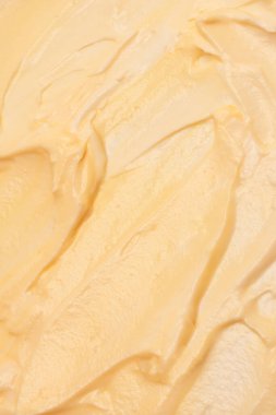 Beyaz krem şanti. Üst görünüm. 