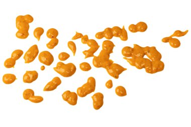 Sarı sos arka plan olarak sıçrıyor. Üst görünüm. 