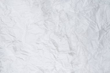Buruşmuş beyaz kağıt arka plan. Üst Manzara. Boşluğu kopyala. 