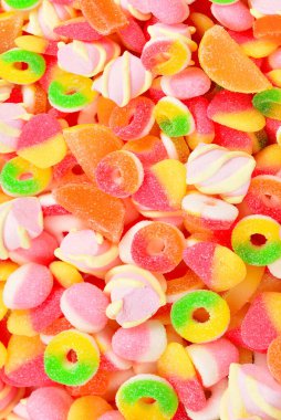 Çeşit çeşit şekerleme. Üst görünüm. 