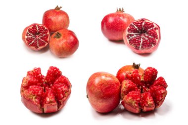 Beyaz arka planda izole edilmiş tatlı sulu nar.. 