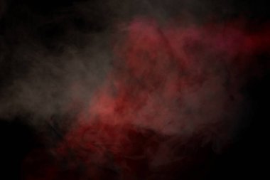 Siyah arka planda beyaz buhar. Boşluğu kopyala.