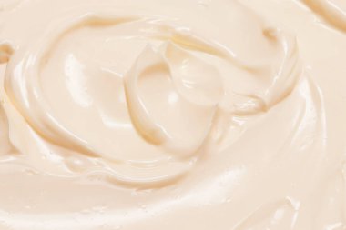 Beyaz krem şanti dokusu. Üst görünüm. 