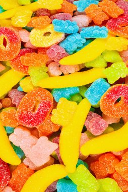 Çeşit çeşit şekerleme. Üst Manzara. Jöleli şekerler.