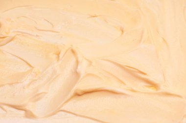 Beyaz krem şanti. Üst görünüm. 