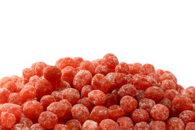 Kurutulmuş kumkat beyaz arka planda izole edilmiş. Üst görünüm.