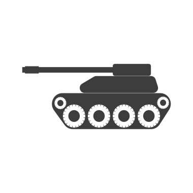 Askeri tank ikonu izole edildi. Vektör illüstrasyonu