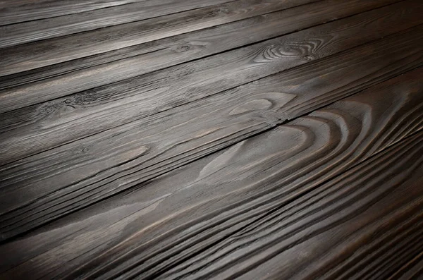 Natürliche Dunkle Hölzerne Strukturierte Hintergrund Von Flach Gelegten Planken Mit — Stockfoto