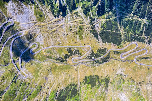 Schöne Bergstraße Von Oben Gesehen Die Spektakulärste Straße Aus Den — Stockfoto