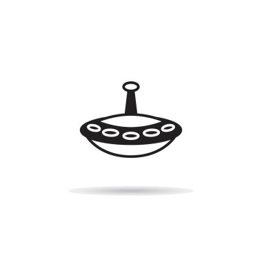 Beyaz arkaplanda uçan daire simgesi