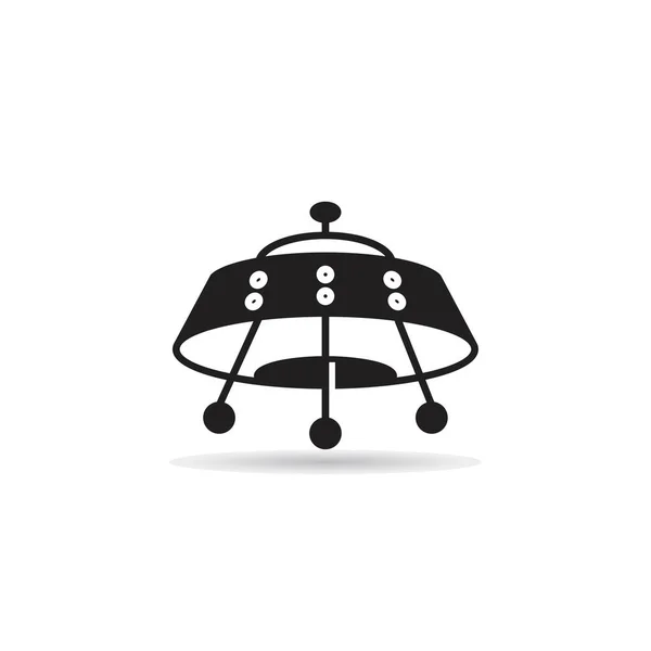 Ufo Spacecraft Icon White Background — Image vectorielle