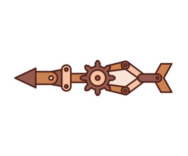 Beyaz arkaplan vektör illüstrasyonunda ok silahı