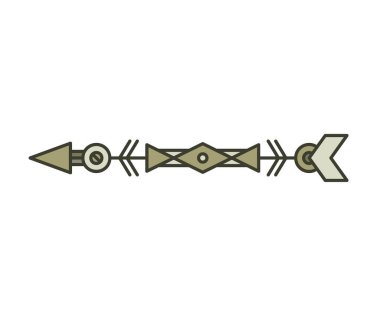 Beyaz arkaplan vektör illüstrasyonunda ok silahı