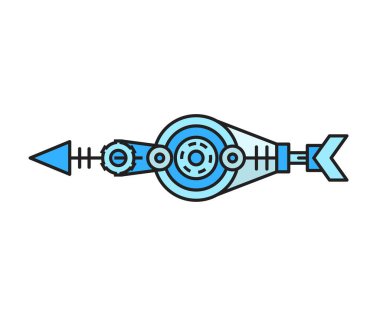 Beyaz arkaplan vektör illüstrasyonunda ok silahı