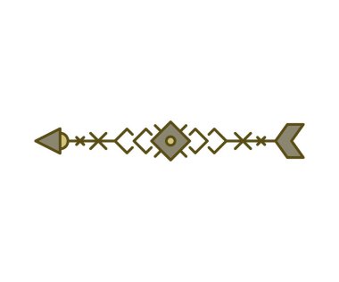 Beyaz arkaplan vektör illüstrasyonunda ok silahı