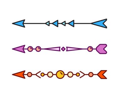 Ok dekorasyonu vektör illüstrasyonunu ayarladı