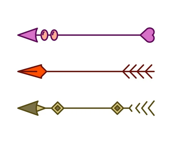Flechas Decoración Conjunto Vector Ilustración — Archivo Imágenes Vectoriales