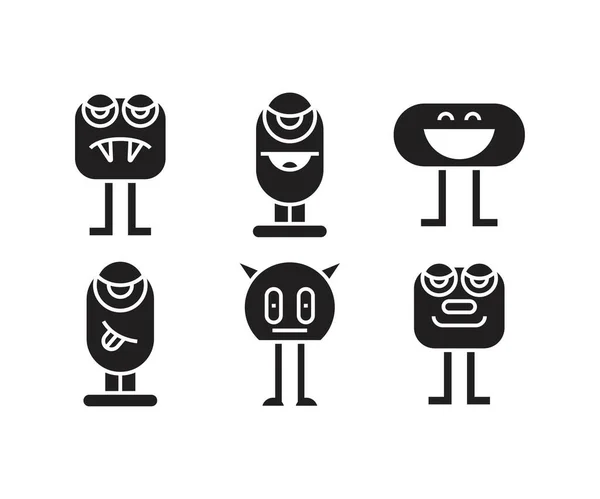 Funny Monster Characters Vector Illustration — Stock Vector