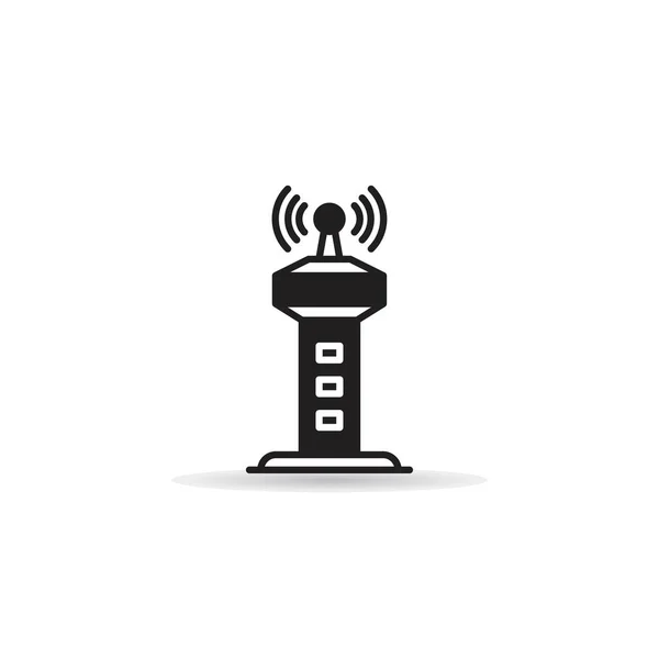 Cell Site Tower Icon White Background — Stock Vector