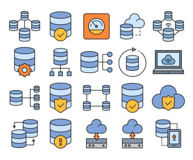 veritabanı ve ağ simgeleri ayarlandı