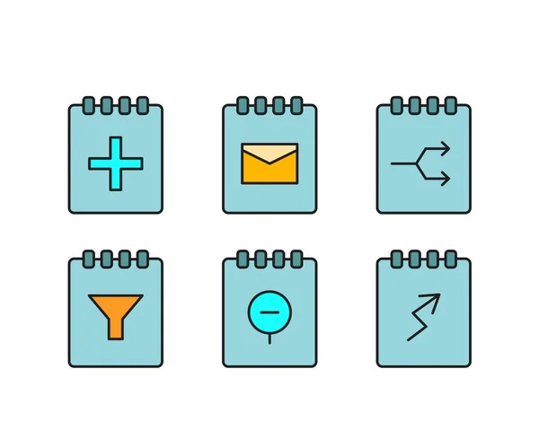 Notepad User Inter Icons Set — стоковый вектор