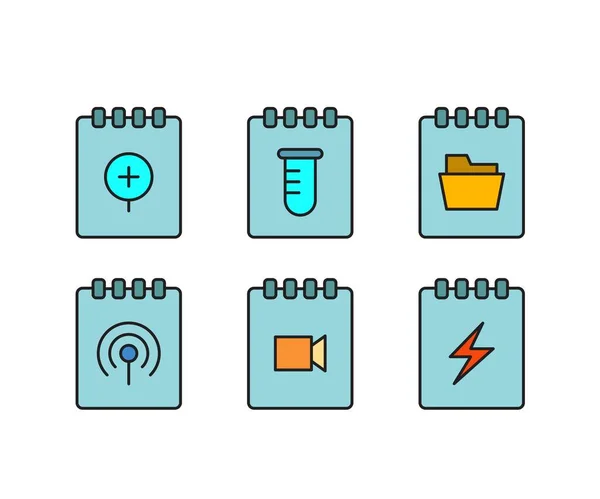 Notepad User Inter Face Icons Set — Stock Vector