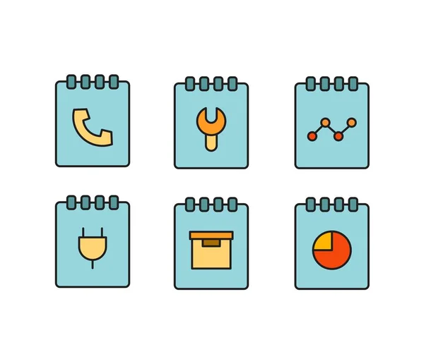 Notepad User Interface Icons Set — Stock Vector
